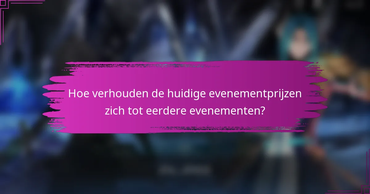 Hoe verhouden de huidige evenementprijzen zich tot eerdere evenementen?